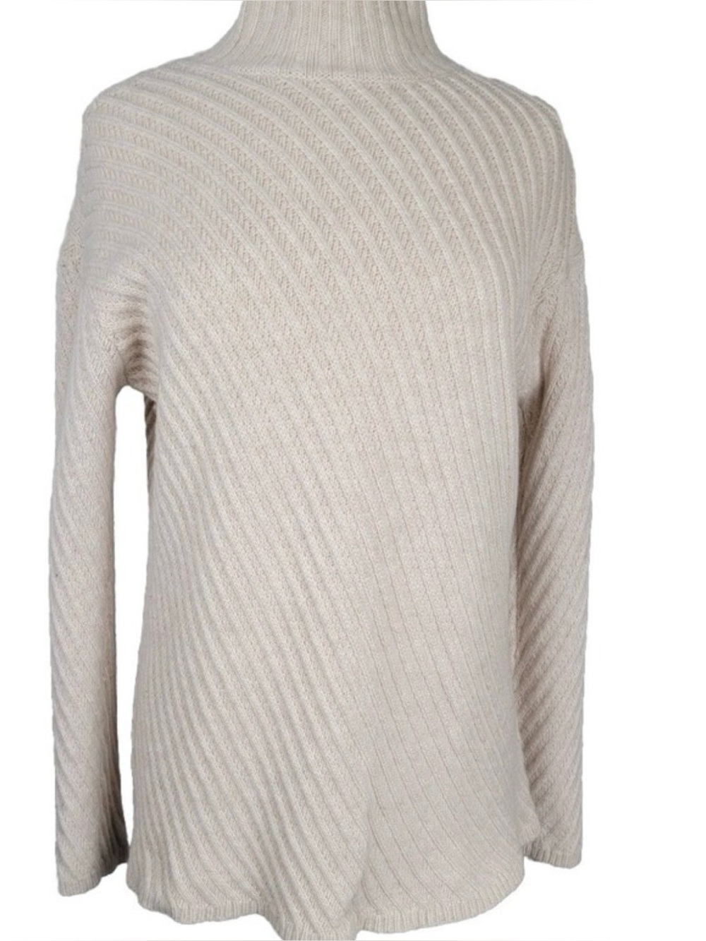 J. Jill Cozy Cream Ribbed Mock Neck Sweater